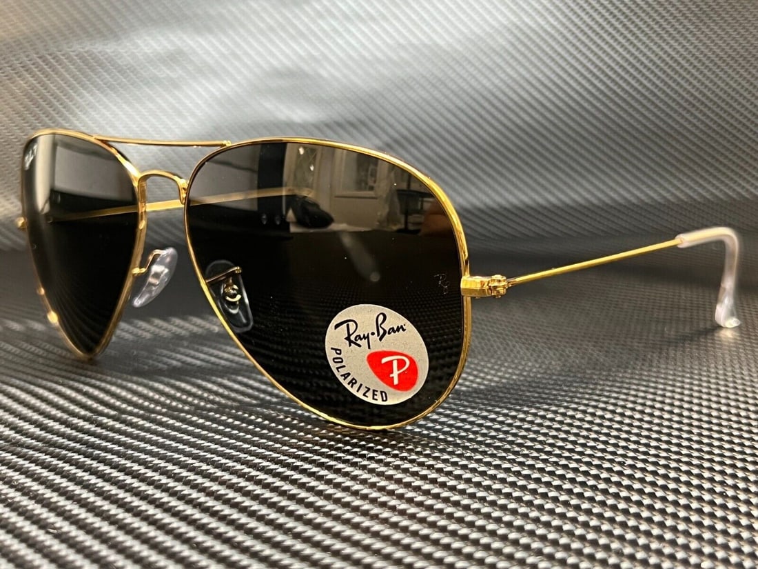 Ray-Ban RB3025 919648 Gold Aviator Sunglasses with Polarized Lenses (1 of 5)