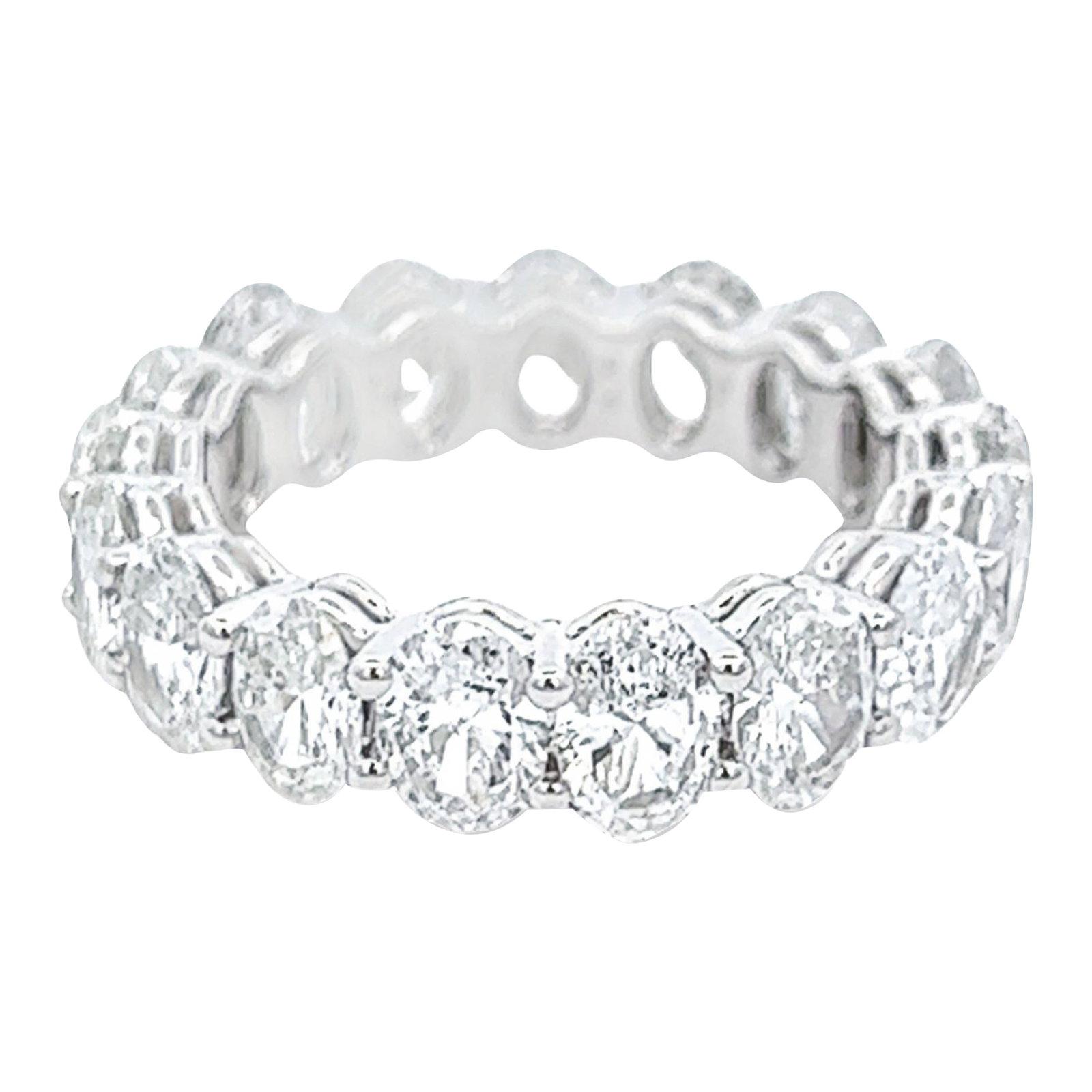 6.33ct Oval Cut Diamond Eternity Band 18k White Gold (1 of 4)
