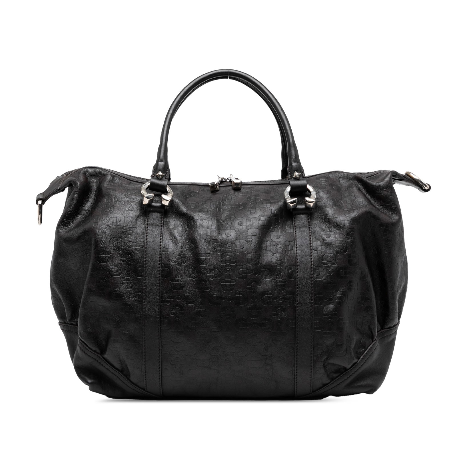 Gucci Black Embossed Leather Horsebit Satchel Bag (1 of 8)