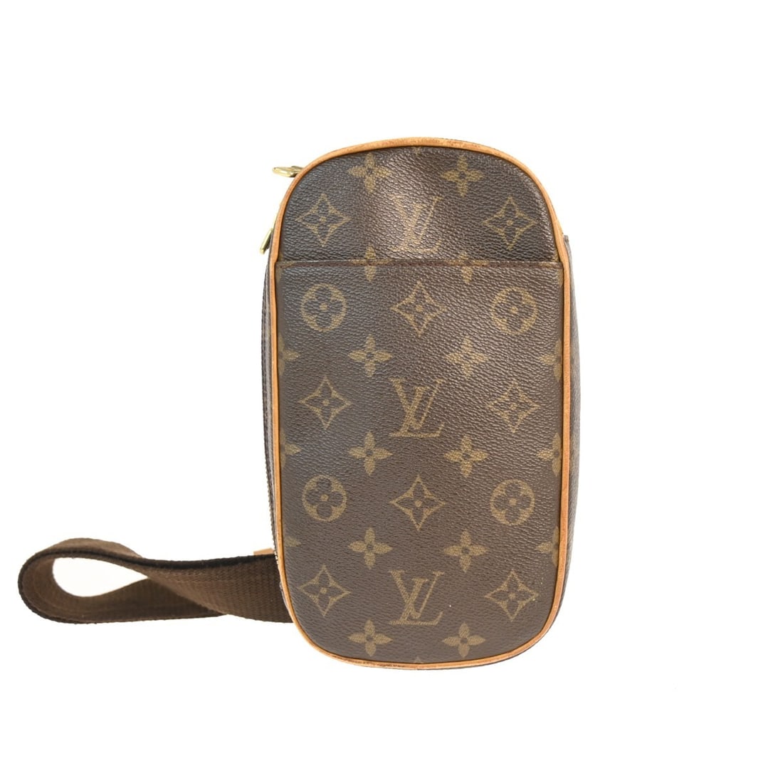 Louis Vuitton Monogram Canvas Pochette Gange Brown Shoulder Bag: Louis Vuitton Monogram Canvas Pochette Gange Brown Shoulder Bag The Louis Vuitton Pochette Gange is crafted from classic brown Monogram canvas and designed for women. This compact accessory features l