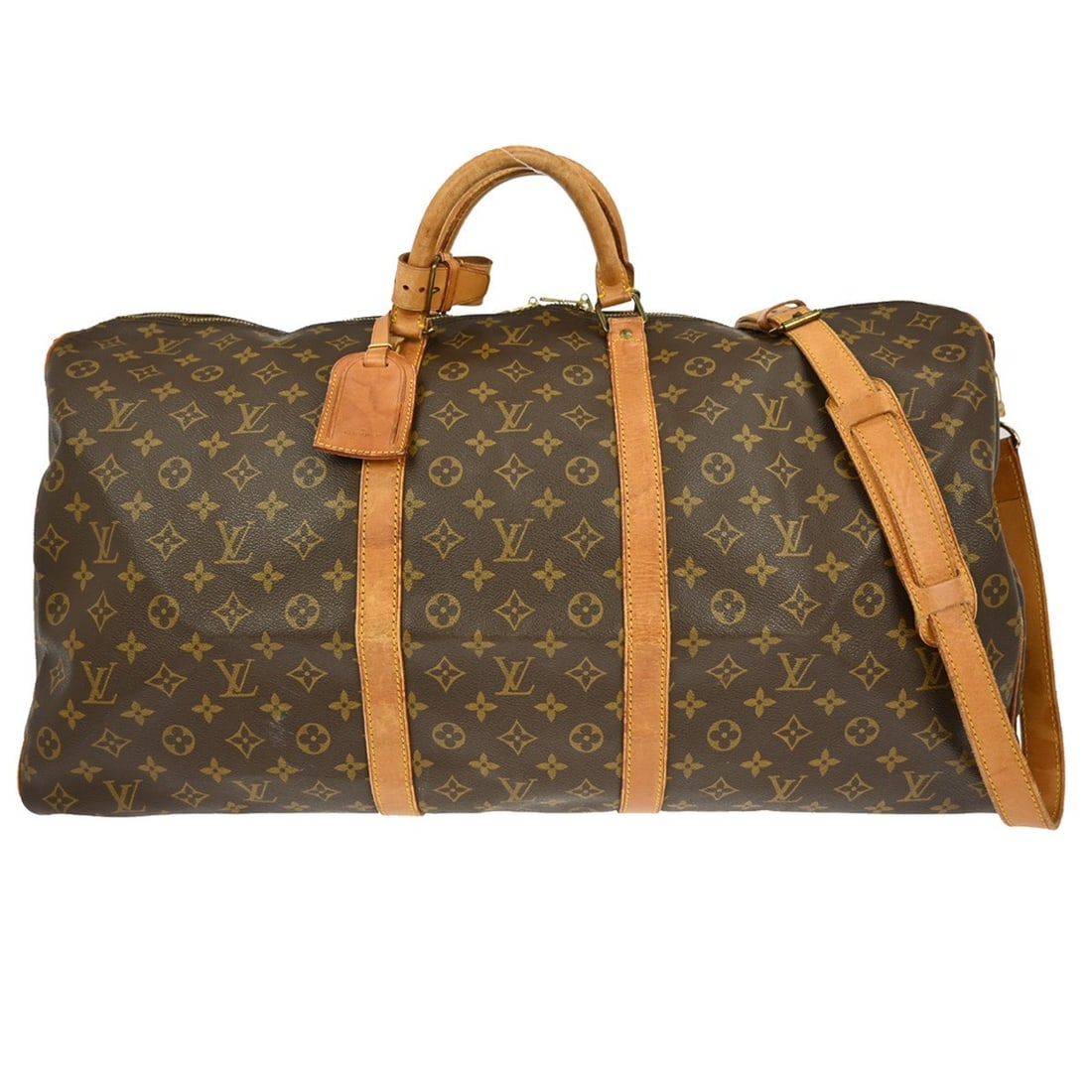 Louis Vuitton Keepall Bandouliiere 60 Monogram Canvas Travel Duffle Bag M41412: Louis Vuitton Keepall Bandouliiere 60 Monogram Canvas Travel Duffle Bag M41412 This Louis Vuitton Keepall Bandouliere 60 is an extra large duffle bag crafted from monogram canvas leather in brown. Des