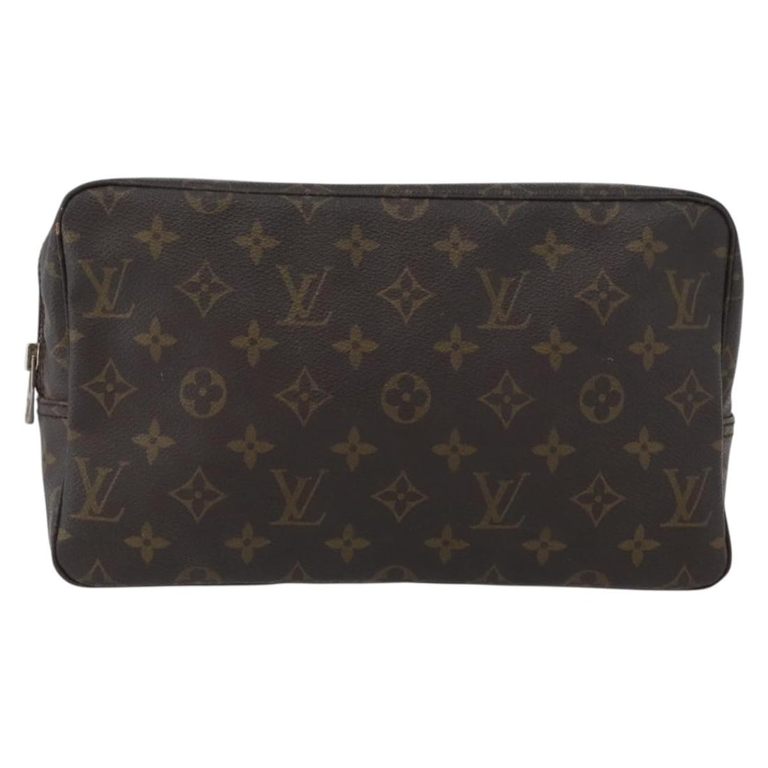 Louis Vuitton Monogram Canvas Trousse Toilette Pouch 28cm Brown: Louis Vuitton Monogram Canvas Trousse Toilette Pouch 28cm Brown This Louis Vuitton Trousse Toilette features the brand's iconic Monogram canvas in brown, designed for unisex use. The toiletry bag is c
