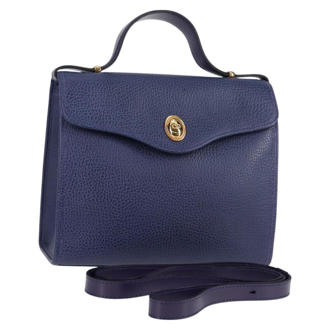 Christian Dior Purple Gold Leather Hand Bag 2way Auth 126994V (1 of 18)