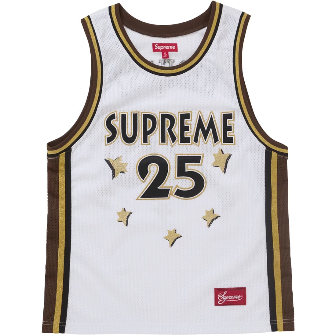 White Supreme All Star Basketball Jersey Size Large: White Supreme All Star Basketball Jersey Size Large This Supreme All Star White Basketball Jersey is presented in un-used and unworn condition. The jersey is designed in a white colorway and comes in