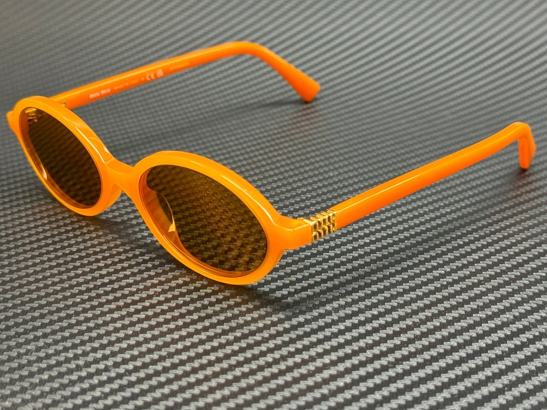 Miu Miu MU 04ZS 11V40D Turmeric Opal Mirror Women's Sunglasses (1 of 5)