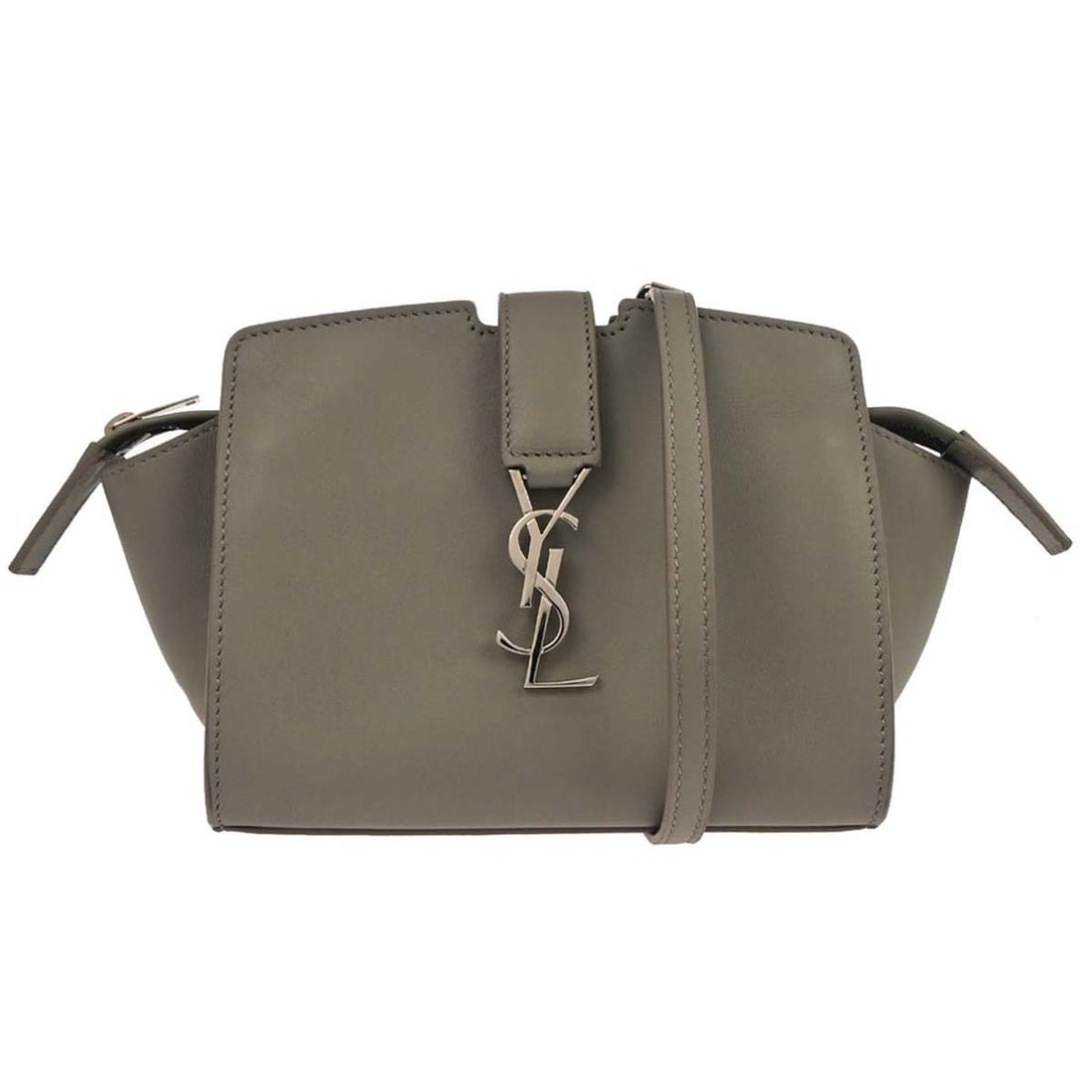 Saint Laurent Toy Cabas Small Gray Leather Crossbody Shoulder Bag (1 of 11)