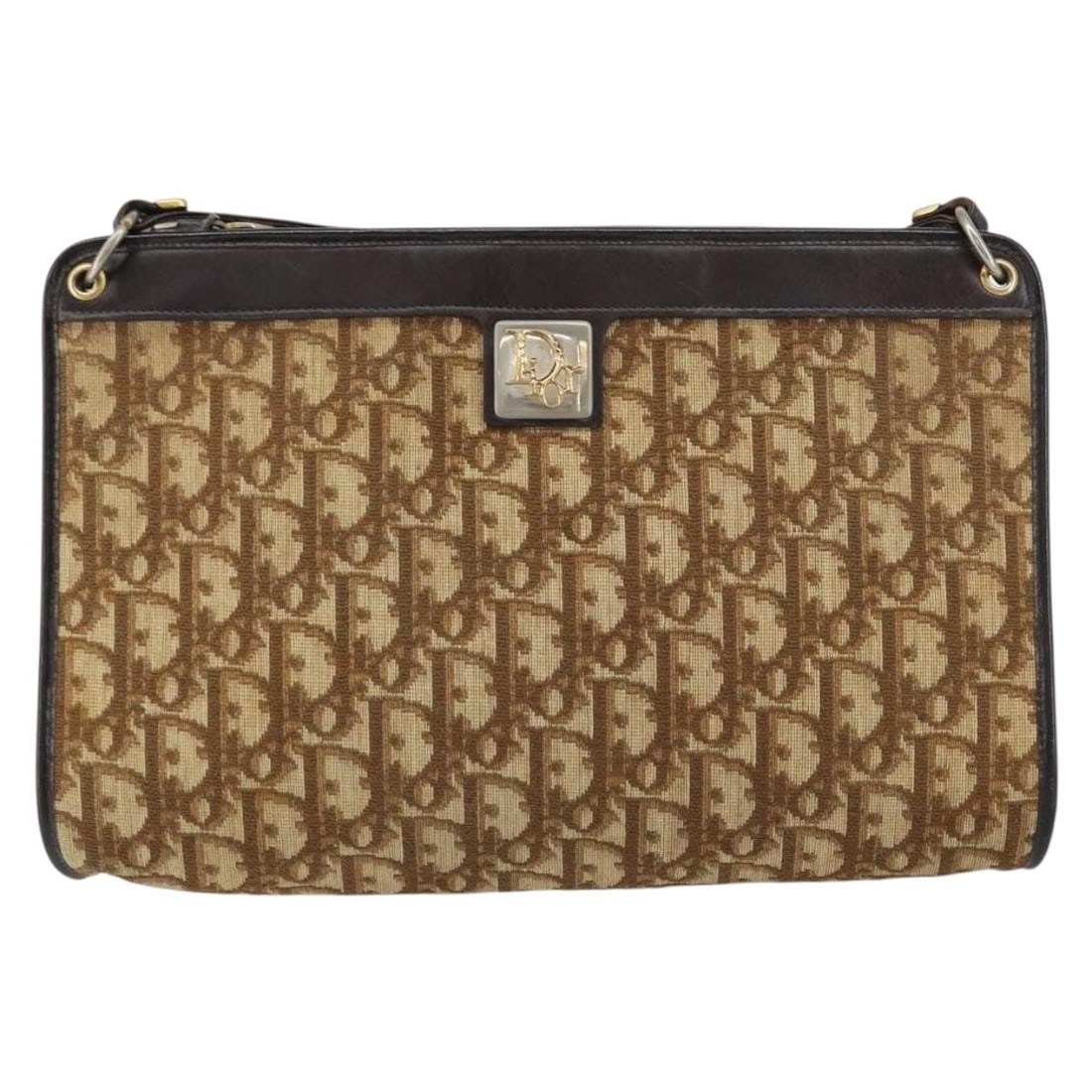 Beige Canvas Vintage Trotter Shoulder Bag by Christian Dior (1 of 18)