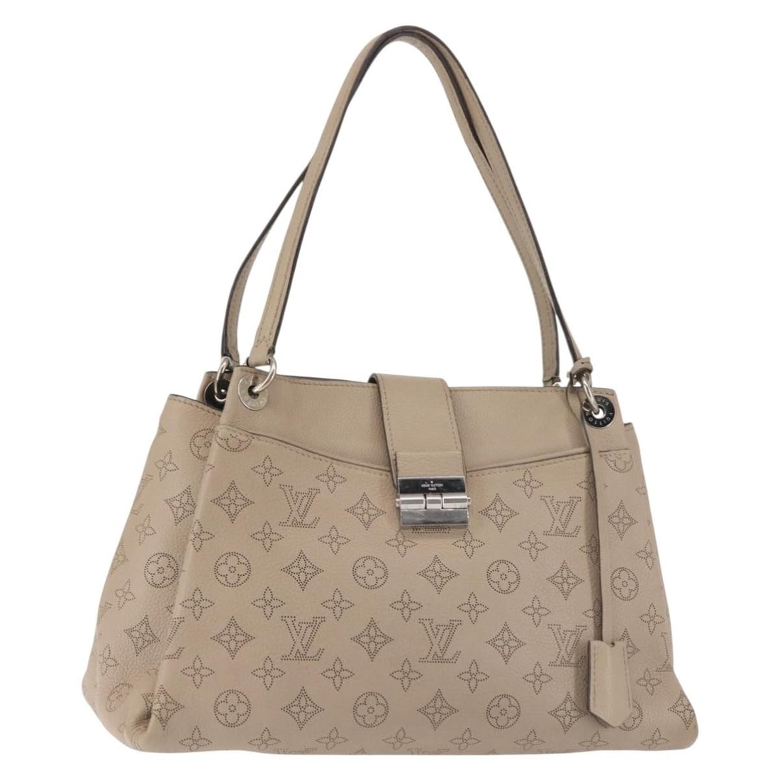 Louis Vuitton Sevres Mahina Monogram Beige Leather Shoulder Bag M41791: Louis Vuitton Sevres Mahina Monogram Beige Leather Shoulder Bag M41791 This Louis Vuitton Monogram Mahina Sevres shoulder bag features a beige leather and monogram canvas exterior. The bag has been cu