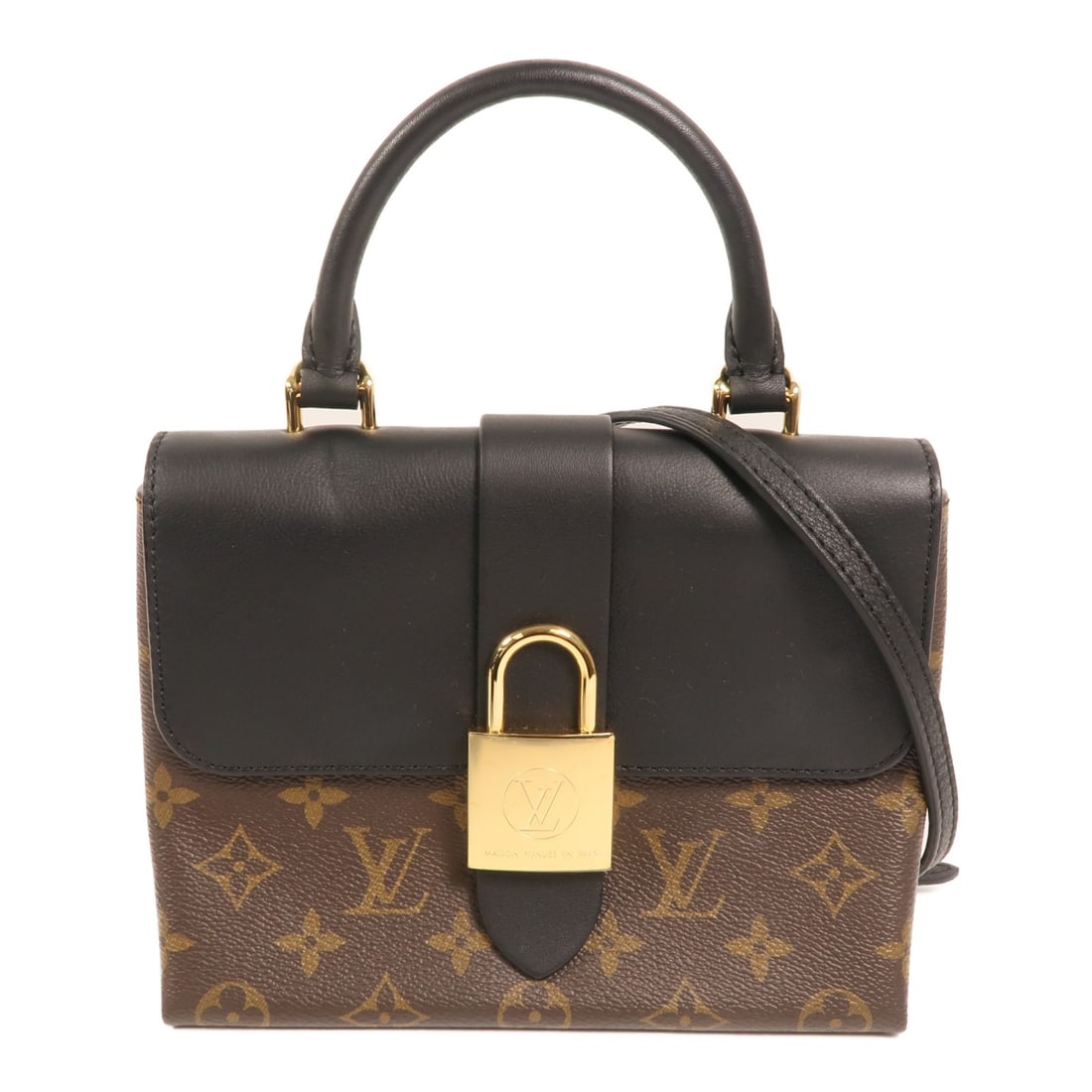 Louis Vuitton Locky BB Monogram Shoulder Bag with Gold Hardware Brown Black: Louis Vuitton Locky BB Monogram Shoulder Bag with Gold Hardware Brown Black This Louis Vuitton Locky BB 2-way shoulder handbag features the iconic Monogram pattern in brown with black accents. Crafted