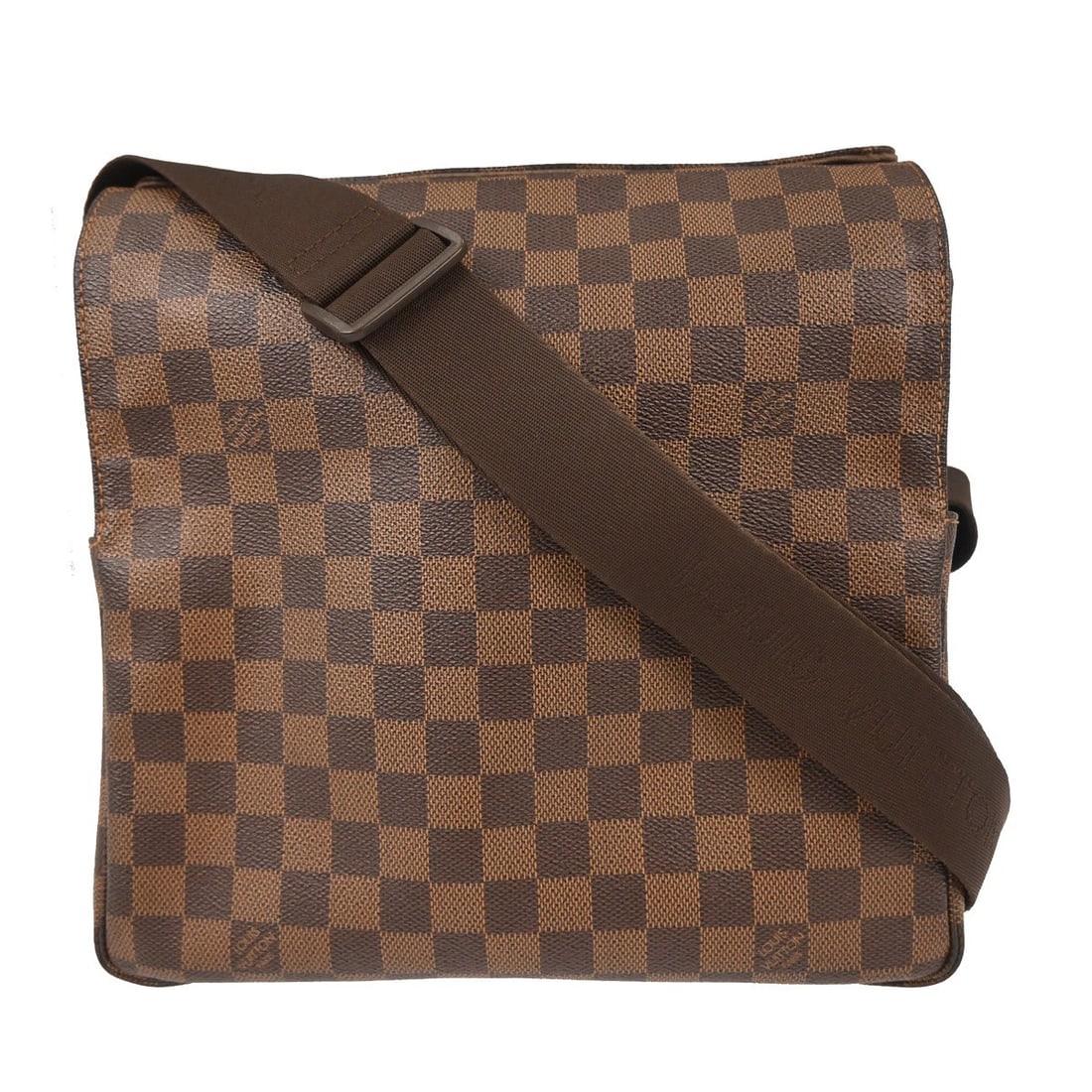 Louis Vuitton Damier Naviglio Canvas Shoulder Bag N45255 Brown Medium: Louis Vuitton Damier Naviglio Canvas Shoulder Bag N45255 Brown Medium This Louis Vuitton Damier Naviglio shoulder bag features a classic check pattern in brown canvas with Alcantara lining. Designed w