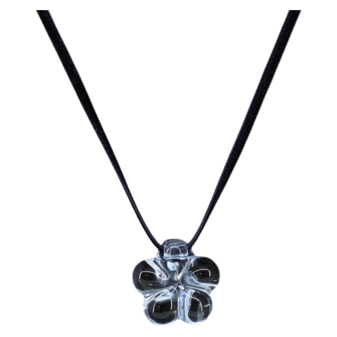 Baccarat Light Blue Glass Necklace Authentic France (1 of 14)