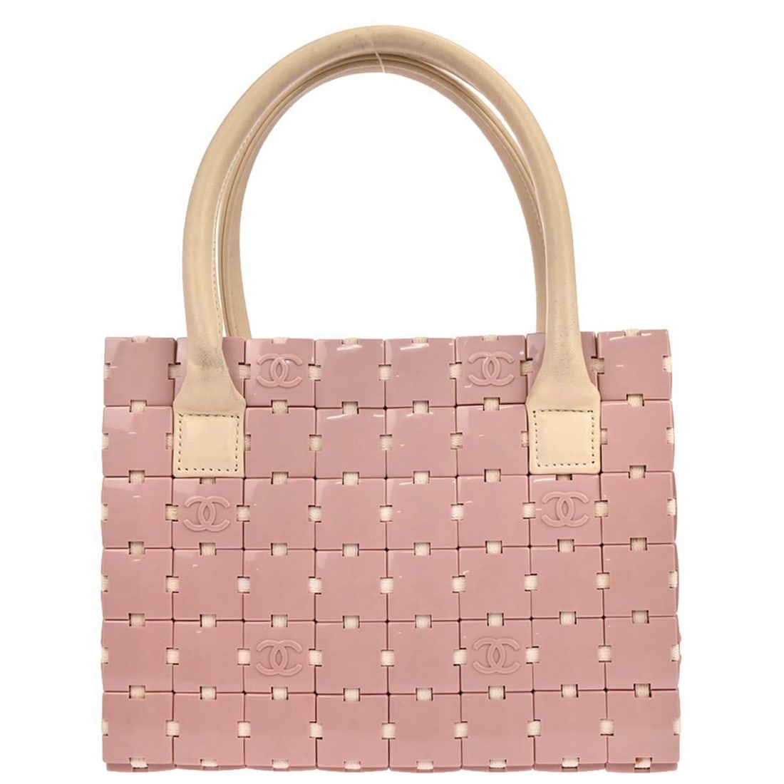 Chanel Small Pink Acrylic Quilted Tote Bag with Pockets (1 of 10)