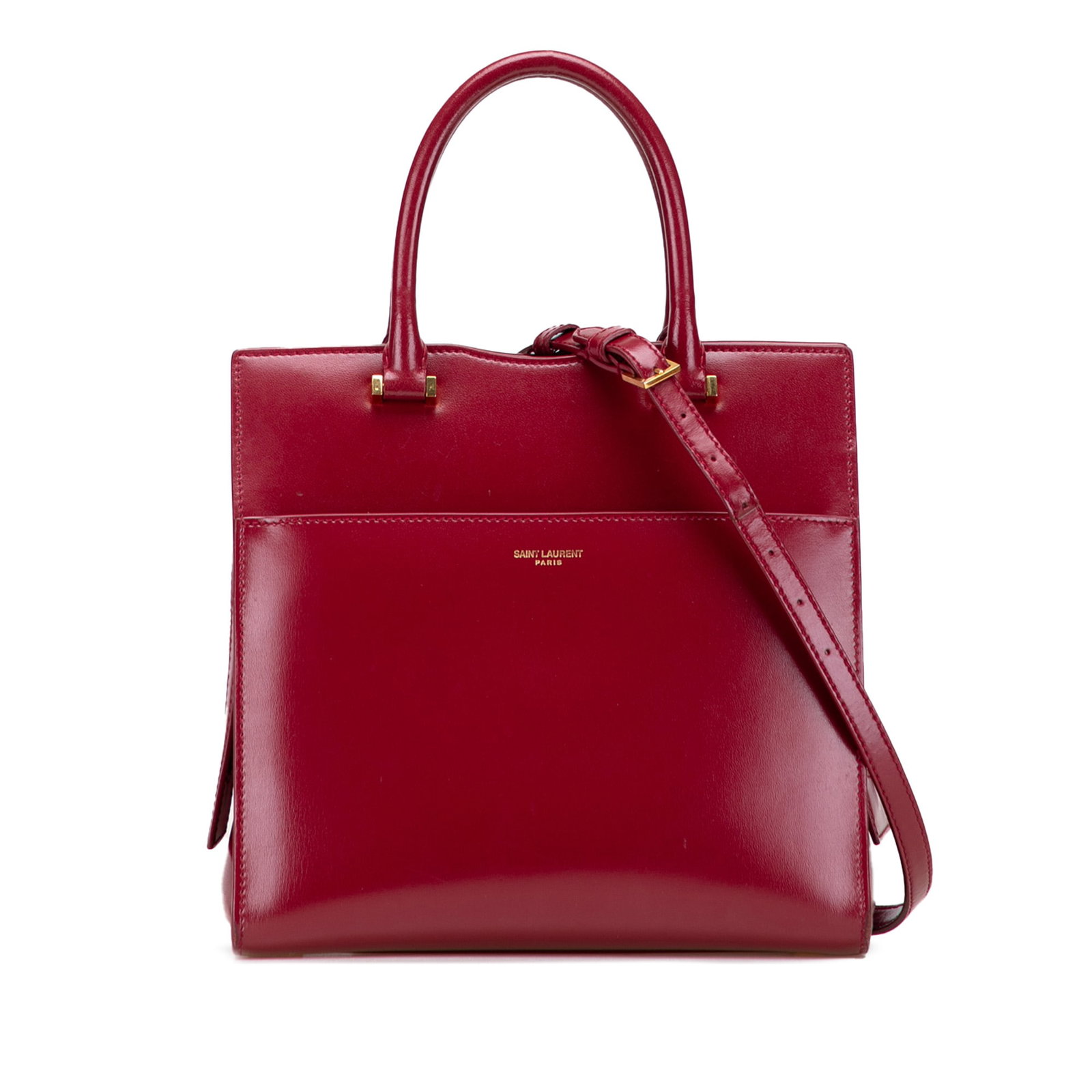 Saint Laurent Red Leather Small Uptown Satchel with Detachable Strap: Saint Laurent Red Leather Small Uptown Satchel with Detachable Strap Introducing the Saint Laurent Small Leather Uptown Satchel, a luxurious blend of style and functionality. Crafted from high-quality