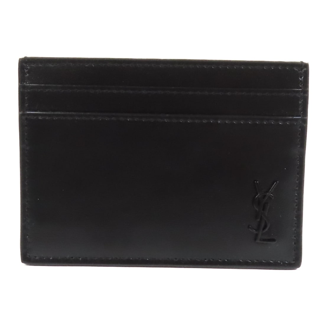 SAINT LAURENT YSL Tiny Cassandra Black Calfskin Leather Card Case (1 of 14)
