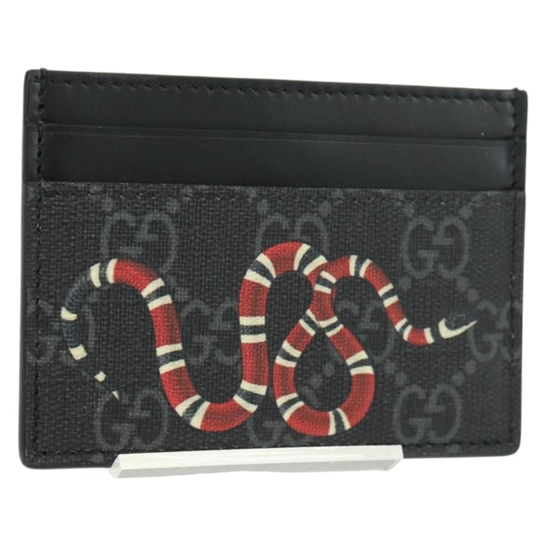 Black GG Supreme King Snake PVC Pass Case by Gucci Model 451277 496085 (1 of 16)