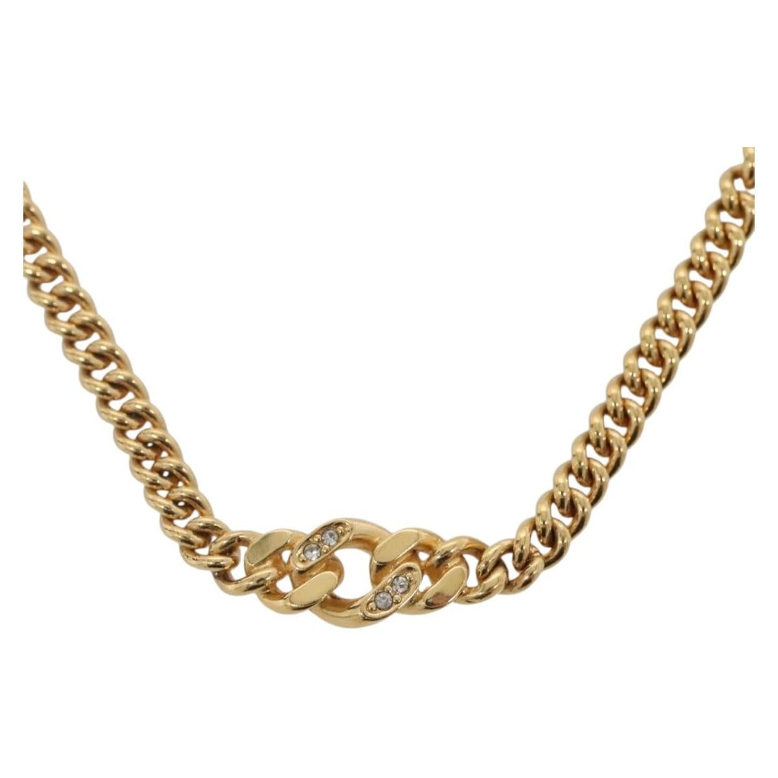 Christian Dior Gold Metal Necklace Made in Germany: Christian Dior Gold Metal Necklace Made in Germany This exquisite Christian Dior necklace is a stunning piece crafted in Germany from high-quality metal with a luxurious gold finish. With a total leng