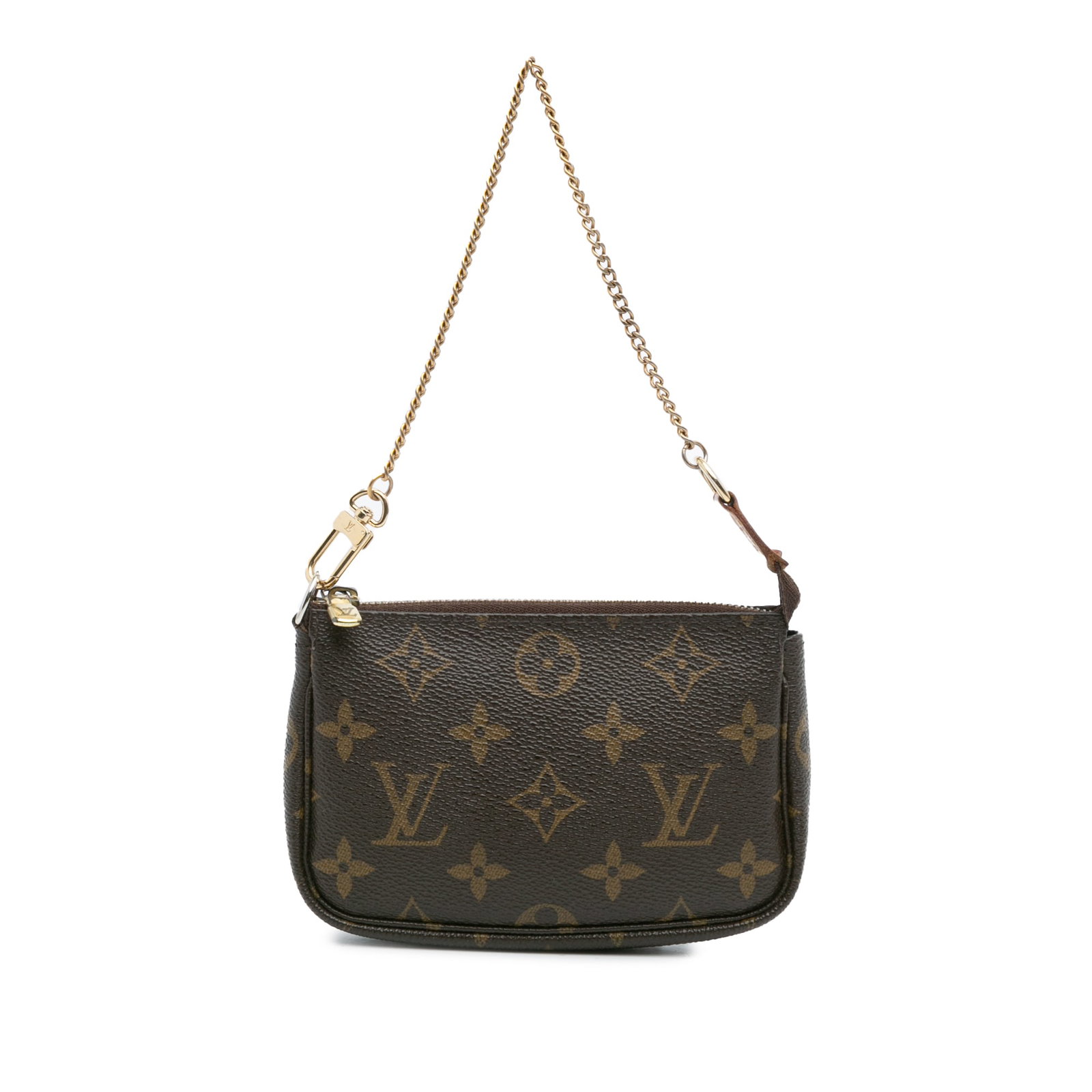 Louis Vuitton Monogram Mini Pochette Accessoires Brown Canvas Bag: Louis Vuitton Monogram Mini Pochette Accessoires Brown Canvas Bag The Louis Vuitton Monogram Mini Pochette Accessoires is a stylish and practical accessory crafted from monogram canvas. It features a