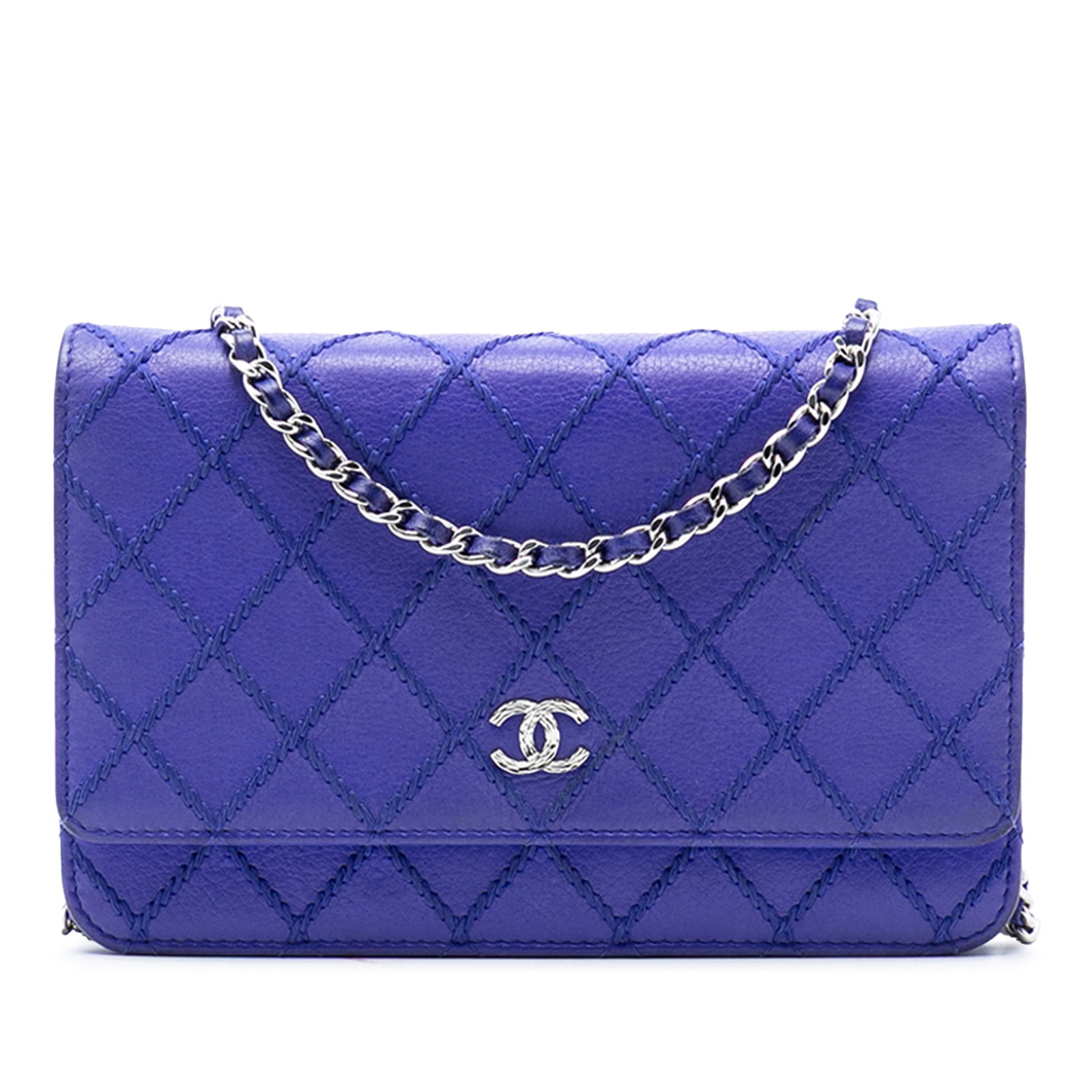 Chanel Fancy Blue Quilted Calfskin Wallet On Chain with Chain Strap (1 of 7)