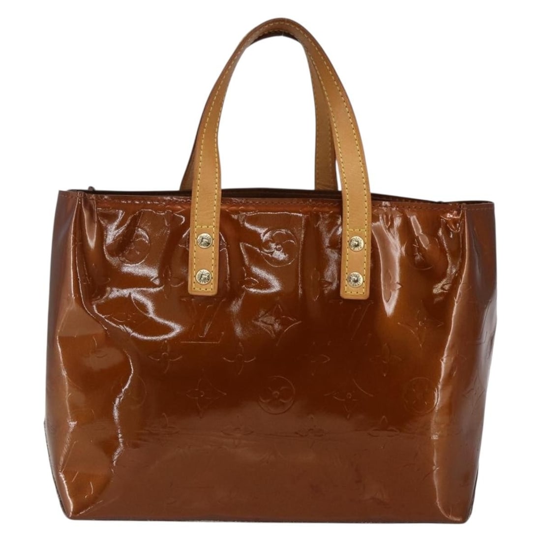 Monogram Vernis Brown Patent Leather Reade Bag by Louis Vuitton: Monogram Vernis Brown Patent Leather Reade Bag by Louis Vuitton This Louis Vuitton Reade handbag features the iconic Monogram Vernis patent leather in brown, designed for women. The bag is crafted in