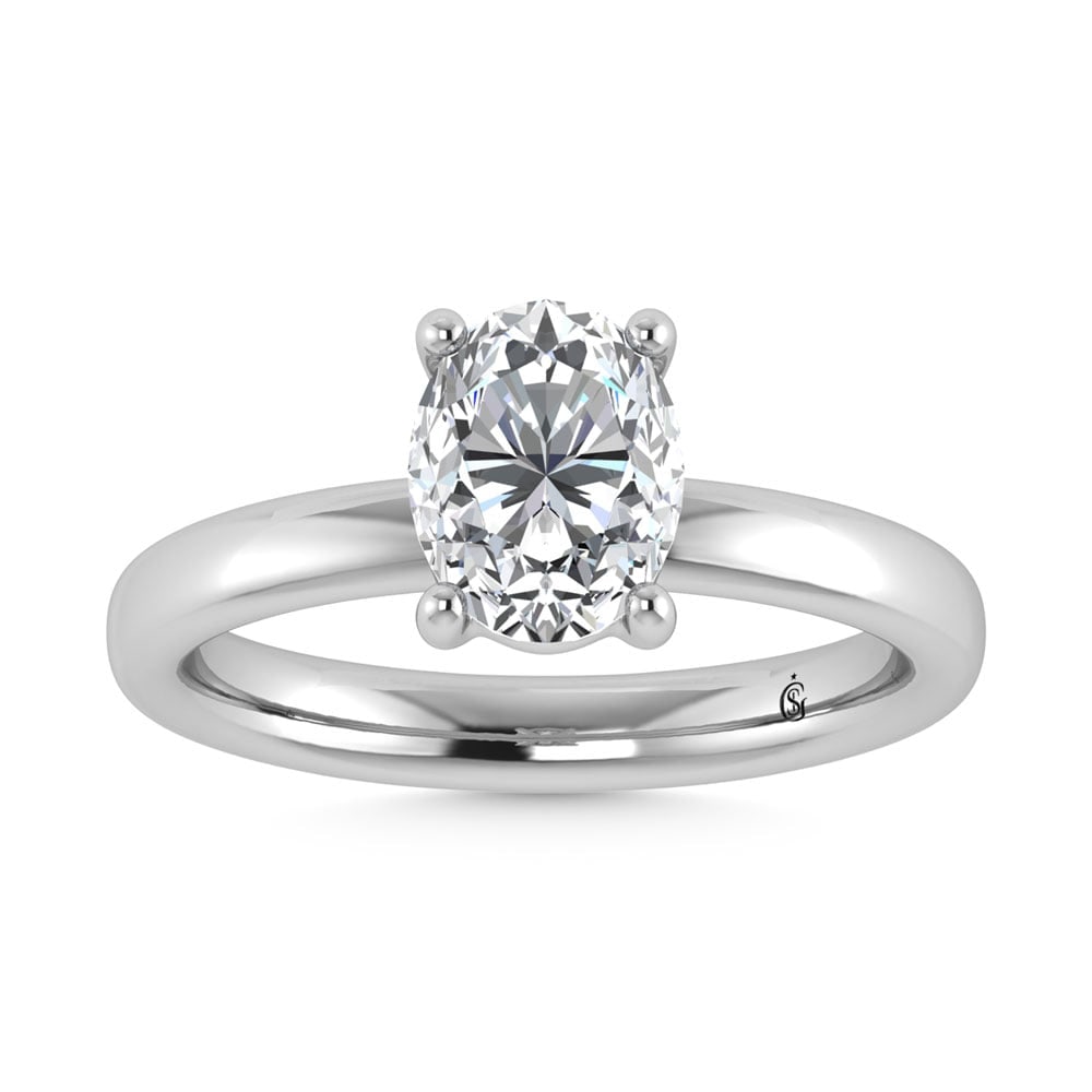 14K White Gold Lab Grown Diamond 3 Ct.Tw. IGI Certified Oval Shape Solitaire (Available from 1CT to (1 of 4)