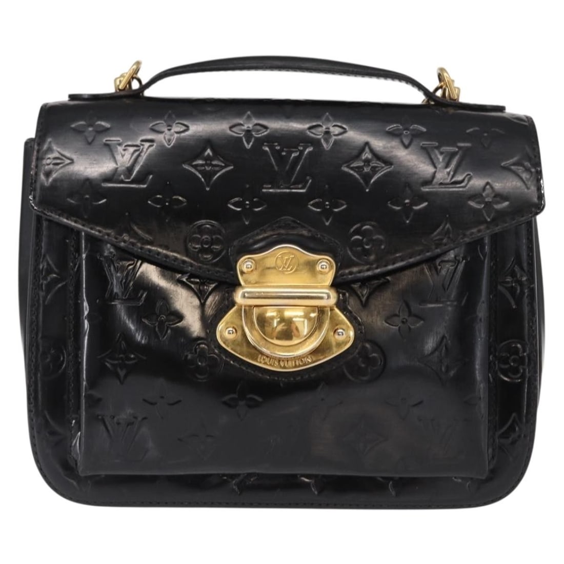 Louis Vuitton Mirada Black Patent Leather Monogram Vernis Bag: Louis Vuitton Mirada Black Patent Leather Monogram Vernis Bag This Louis Vuitton Mirada Handbag features the Monogram Vernis design in black patent leather. It is crafted for female use and offers a c