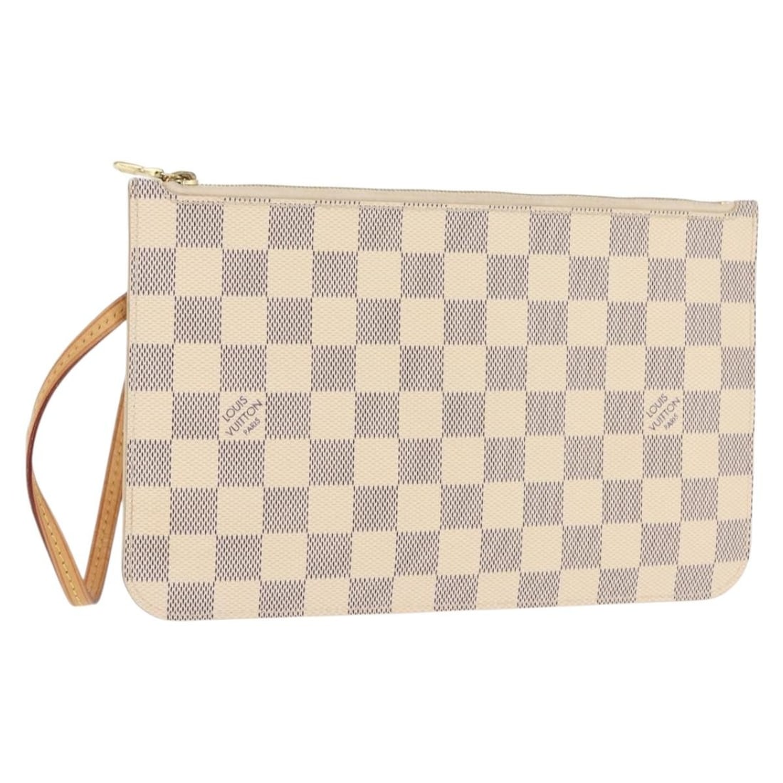 LOUIS VUITTON Damier Azur Pouch Authentic France BA7011: LOUIS VUITTON Damier Azur Pouch Authentic France BA7011 This authentic LOUIS VUITTON Damier Azur Neverfull MM Pouch is a stylish and practical accessory crafted in France. Made from durable Damier Azu