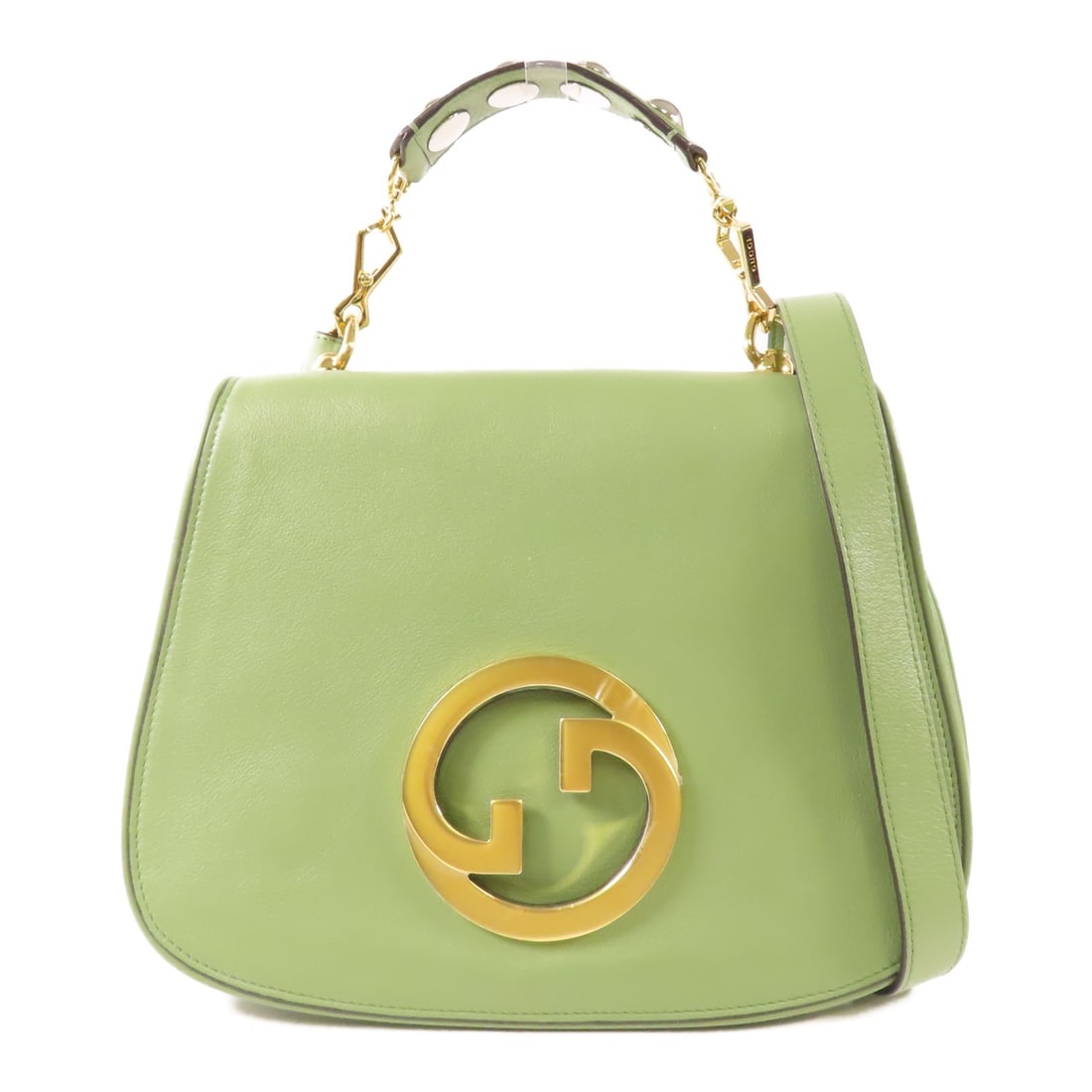 GUCCI GG GHW Blondie Green Leather 2 Way Shoulder Bag (1 of 12)