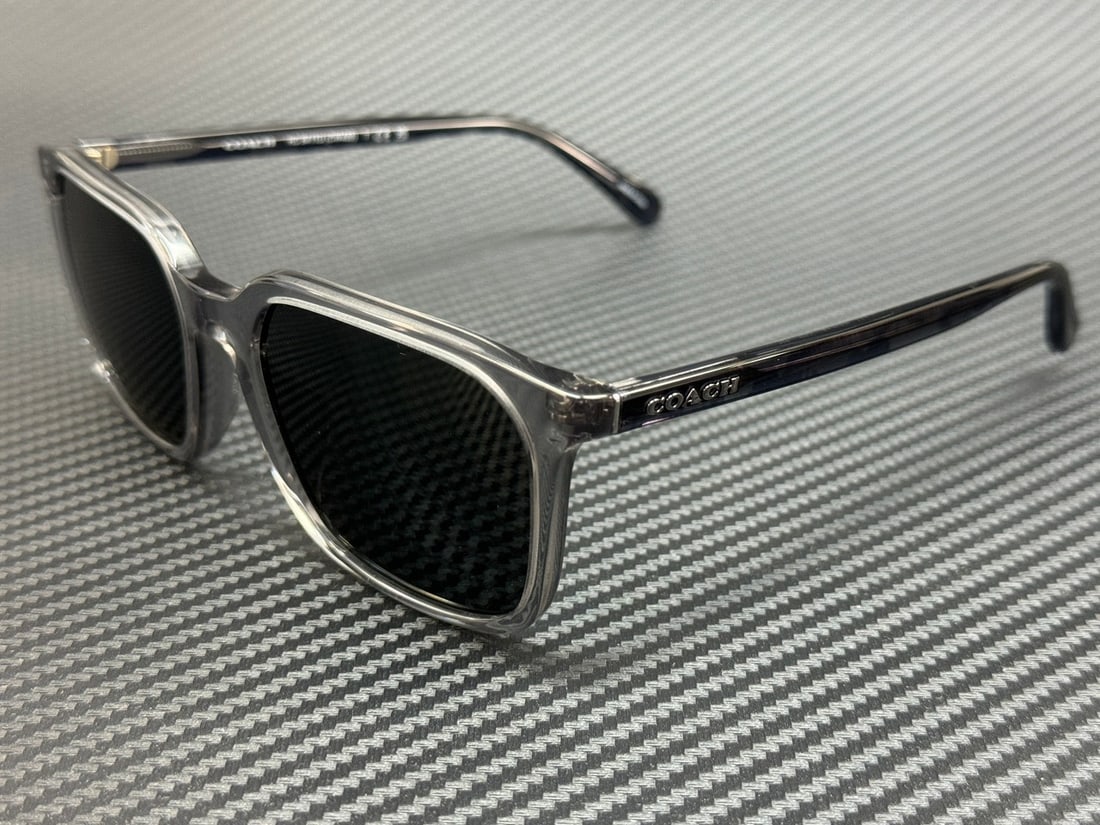 COACH HC8411U 584987 Transparent Grey 55mm Men's Sunglasses (1 of 5)