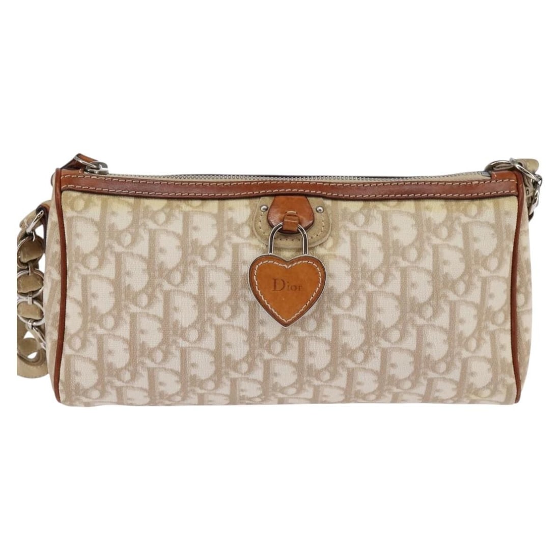 Dior Trotter Romantique Beige PVC Shoulder Bag Diorissimo Vintage Italy: Dior Trotter Romantique Beige PVC Shoulder Bag Diorissimo Vintage Italy This Christian Dior Vintage Trotter Romantique Shoulder Bag features the iconic Diorissimo coated canvas in beige with PVC mater