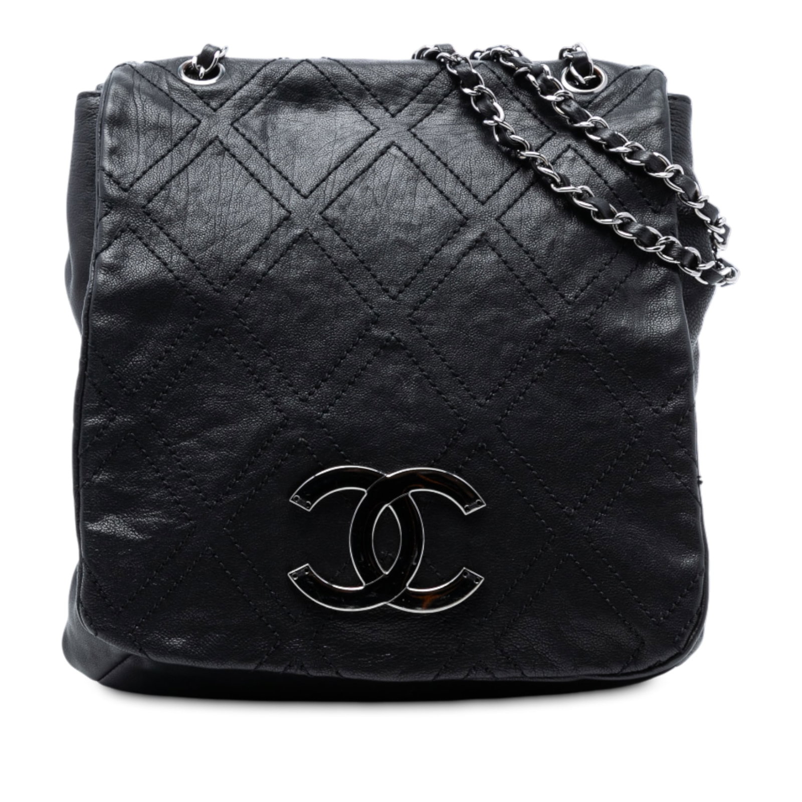 Black Chanel Diamond Stitch Calfskin Crossbody Shoulder Bag (1 of 7)