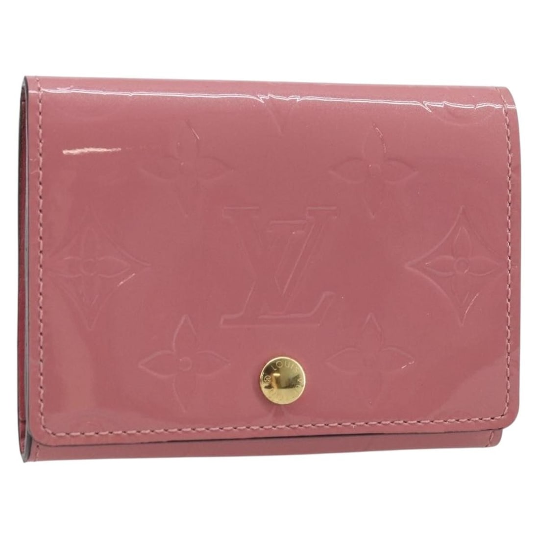 Pink Vernis Amberop Card Holder by Louis Vuitton M90936 Patent Leather: Pink Vernis Amberop Card Holder by Louis Vuitton M90936 Patent Leather This Louis Vuitton Vernis Amberop Cartes De Visit card case is crafted from pink patent leather. Designed for women, it features