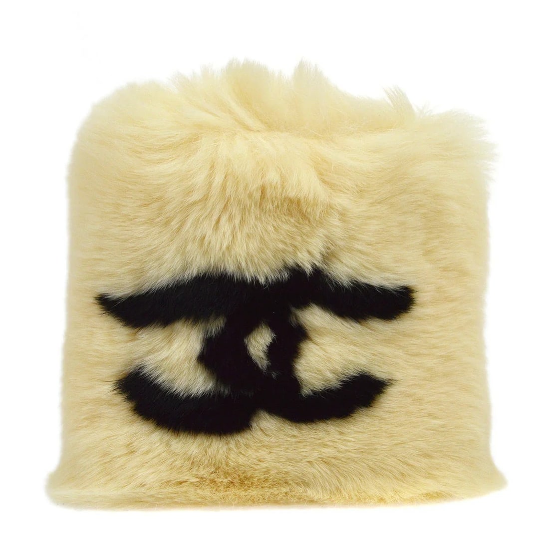 White Fur Bangle Bracelet by Chanel France: White Fur Bangle Bracelet by Chanel France This Chanel white bangle bracelet features luxurious lapin fur, offering a unique and elegant accessory. Made in France, it showcases the brand's signature s