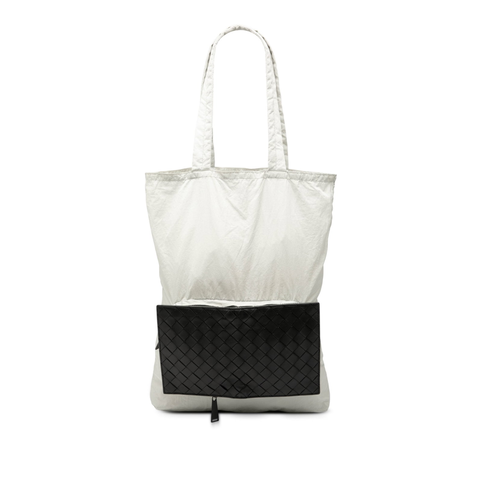 Bottega Veneta Intrecciato White Nylon Eco Tote Bag (1 of 10)