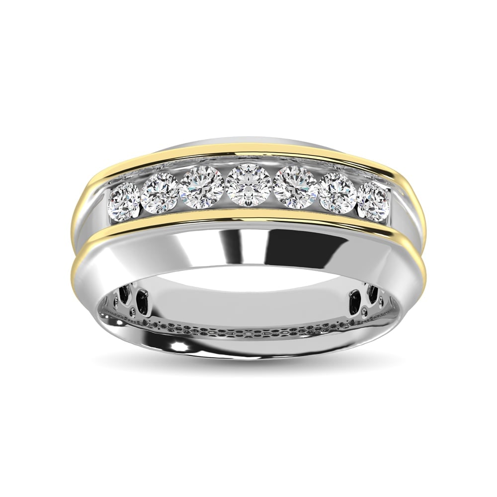 10K Two Tone Lab Grown Diamond 1/4 Ct.Tw. Mens Ring (1 of 4)