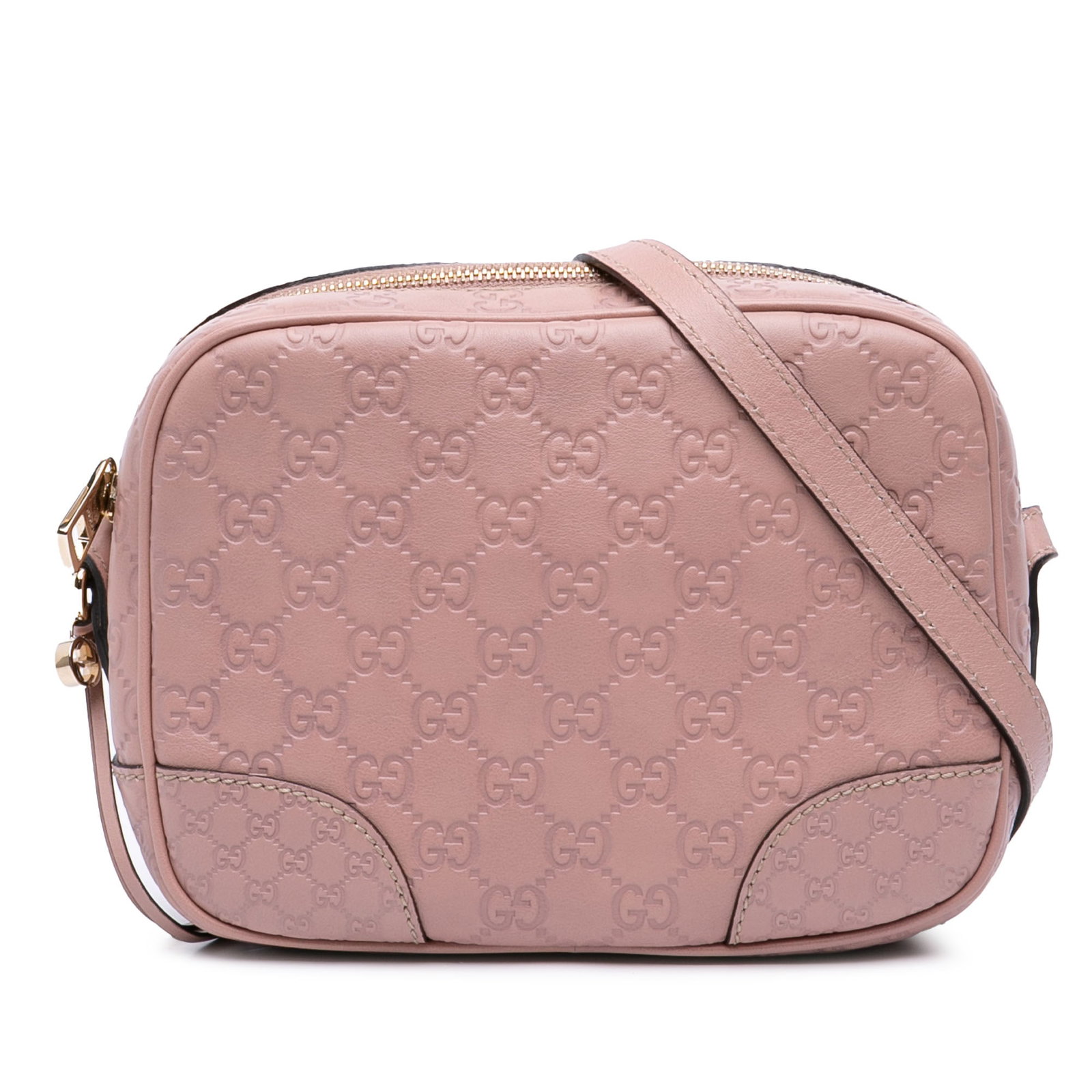Gucci Guccissima Bree Pink Leather Crossbody Bag with Shoulder Strap (1 of 12)