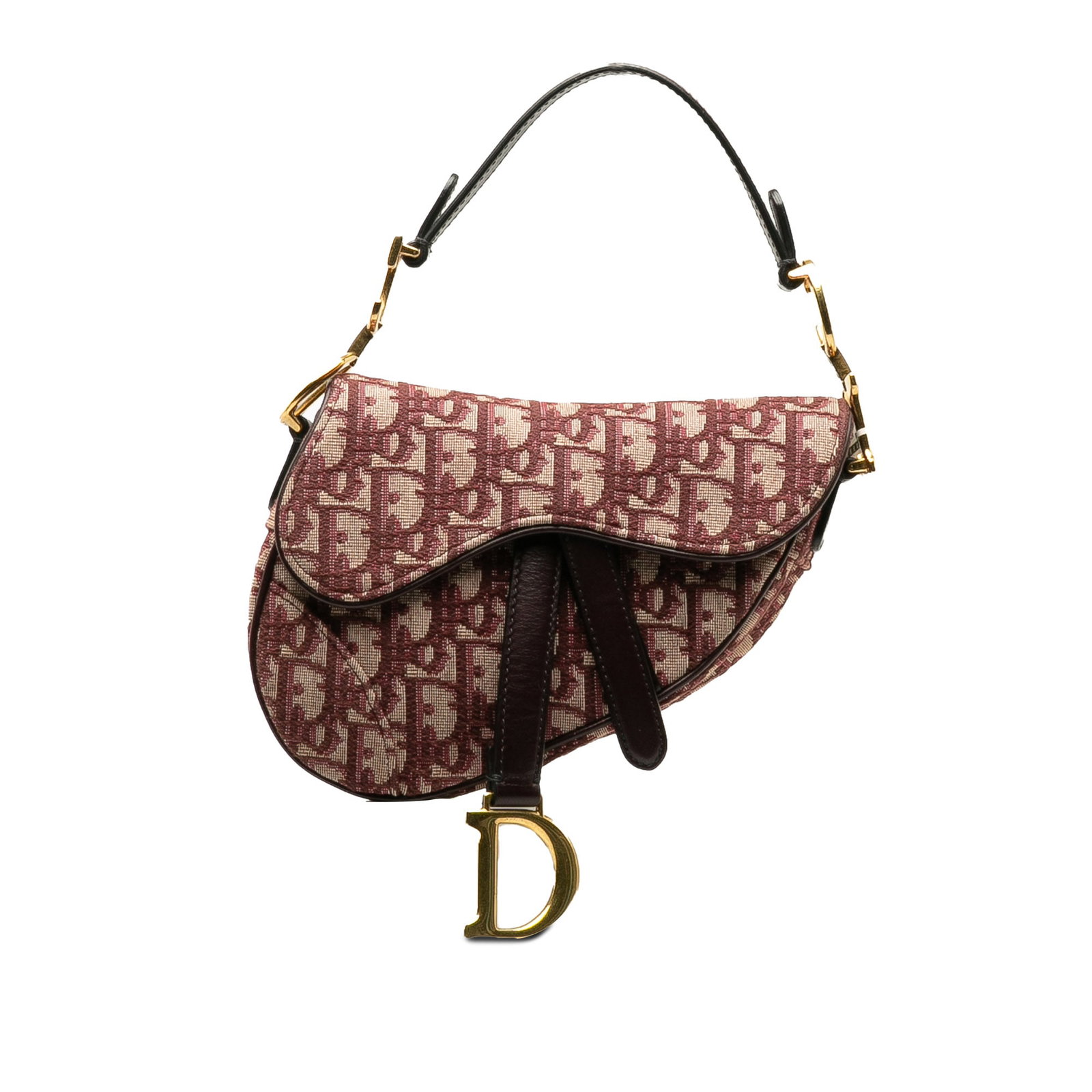 Dior Mini Oblique Saddle Bag Red Fabric Italy (1 of 8)