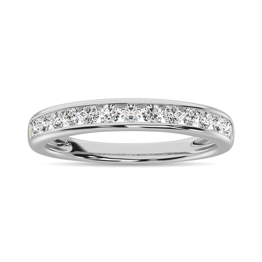 Channel Set Diamond 1/2 Ct.tw Anniversary Band: Channel Set Diamond 1/2 Ct.tw Anniversary Band This classy Anniversary band crafted in precious 10K white gold, this timeless design features channel-set sparkling round cut 1/2 Ct.Tw. diamonds and a