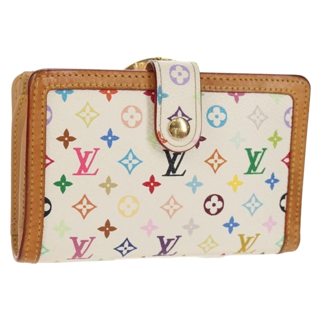 LOUIS VUITTON Multicolor Wallet M92987 White Authentic: LOUIS VUITTON Multicolor Wallet M92987 White Authentic Introducing the LOUIS VUITTON Multicolor Porte Monnaie Viennois Wallet in a chic white finish. Crafted from durable Monogram Multicolor Canvas, t
