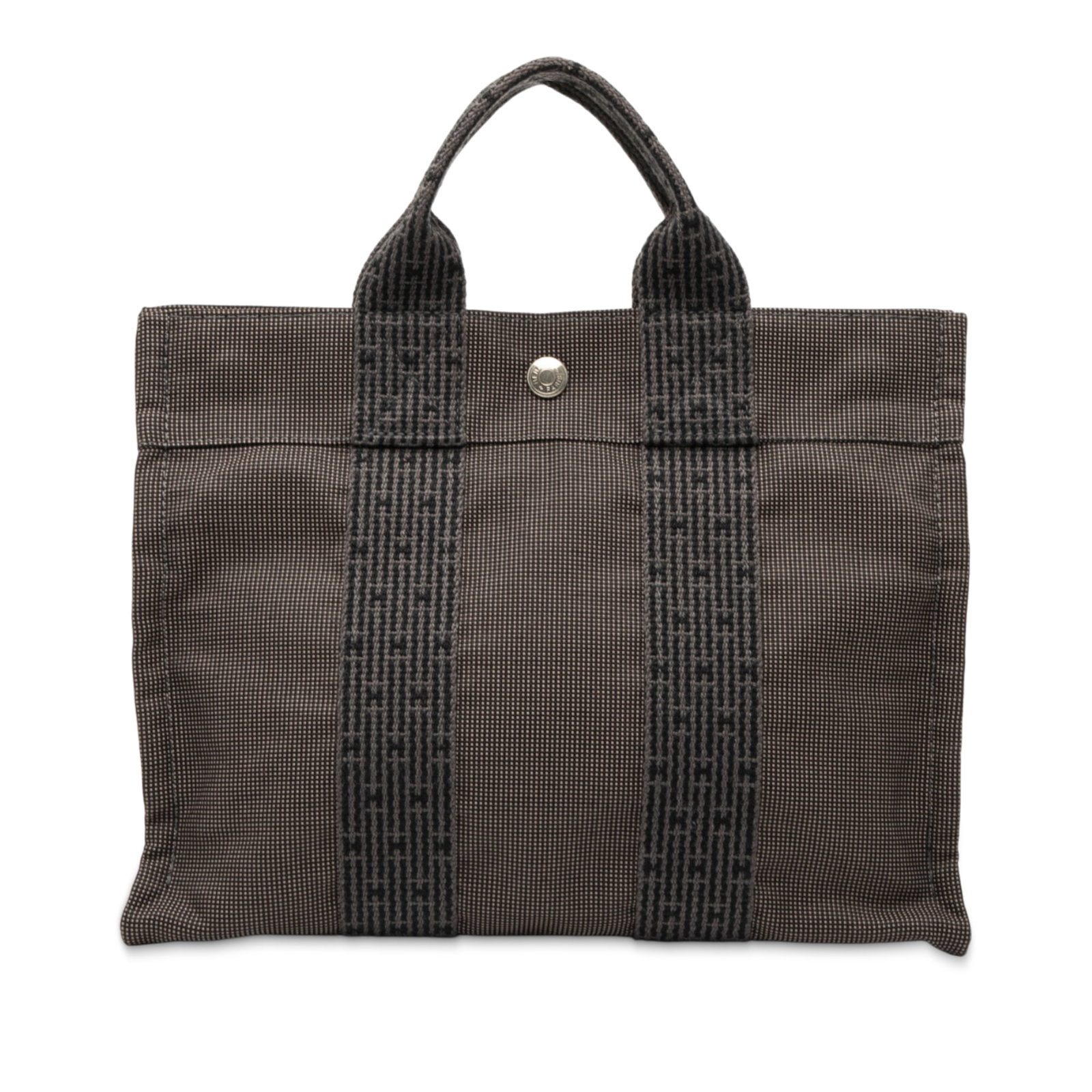 Hermes Canvas Herline PM Gray Fabric Bag (1 of 6)
