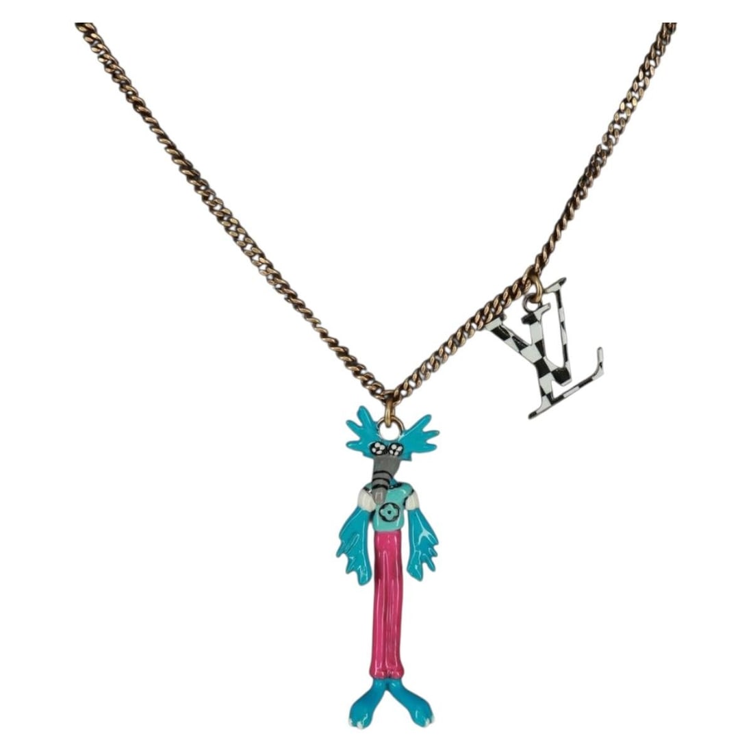 Louis Vuitton Zoom-kun Animals Gold Tone Necklace MP2928 with Box and Dust Bag (1 of 17)