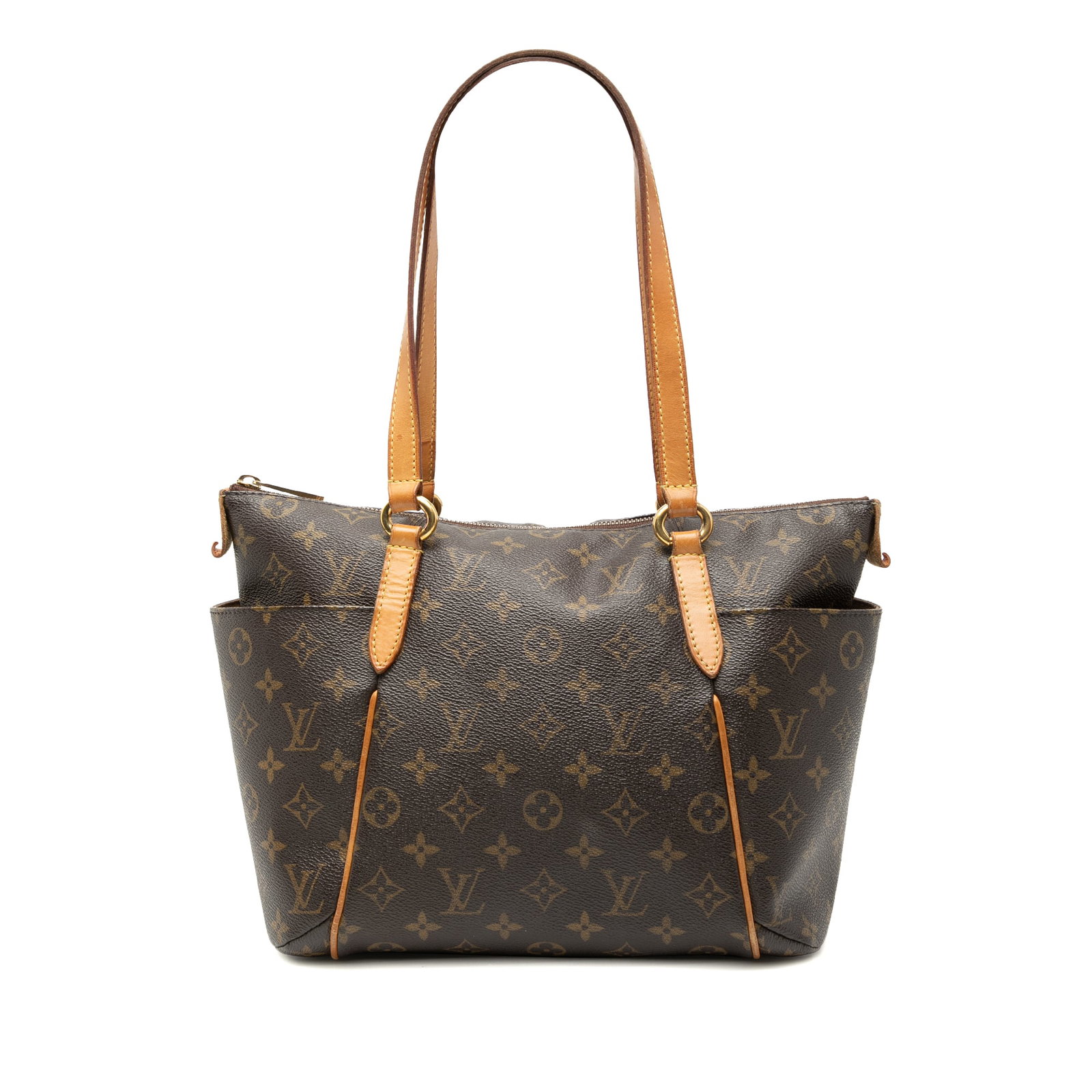 Louis Vuitton Totally PM Brown Monogram Canvas Shoulder Bag: Louis Vuitton Totally PM Brown Monogram Canvas Shoulder Bag This Louis Vuitton Monogram Totally PM handbag features a classic monogram canvas body with flat vachetta leather shoulder straps. It offers