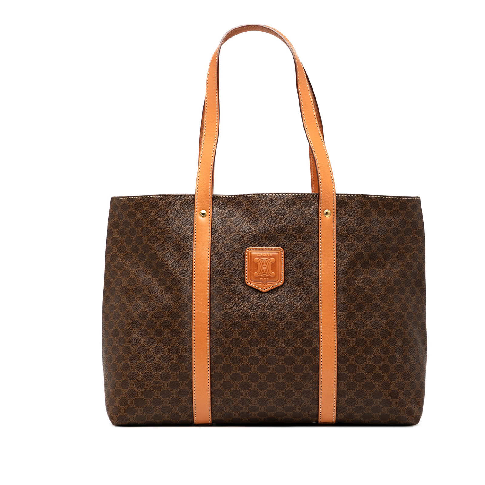 Celine Macadam Brown Coated Canvas Tote Bag Italy: Celine Macadam Brown Coated Canvas Tote Bag Italy This Celine Macadam Coated Canvas Tote is a stylish and practical accessory, crafted from durable coated canvas with elegant leather trim. It features