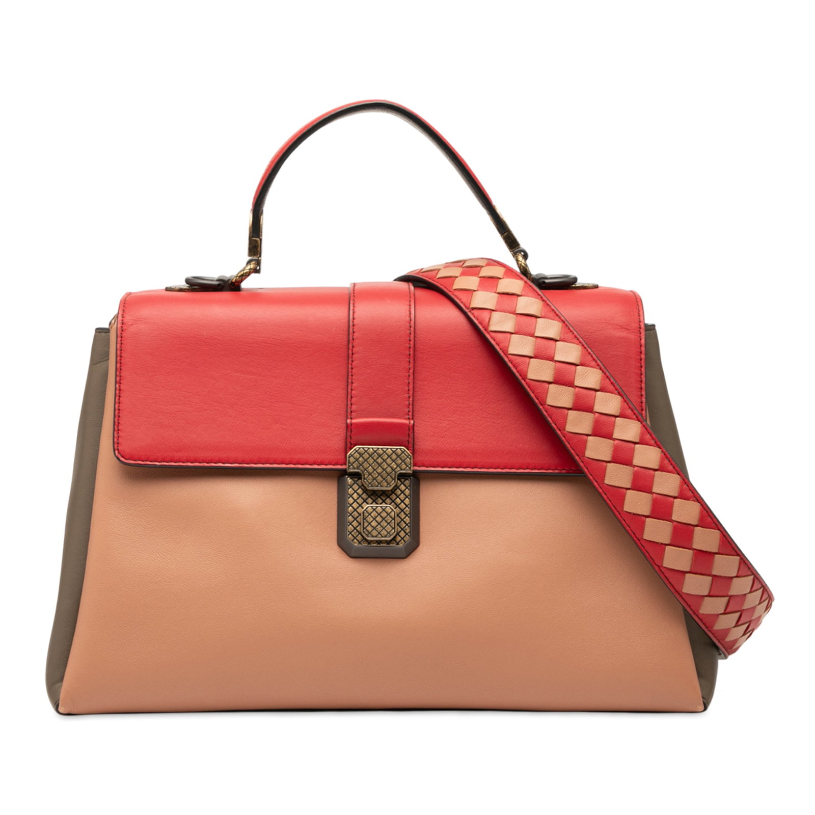 Bottega Veneta Medium Tricolor Nappa Piazza Satchel Bag Italy (1 of 8)