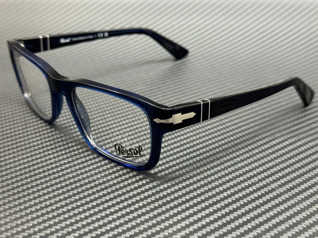 Persol PO3364V 181 Cobalto Blue Men's Eyeglasses with Authenticity Certificate: Persol PO3364V 181 Cobalto Blue Men's Eyeglasses with Authenticity Certificate Discover the elegance of these Persol PO3364V 181 eyeglasses, featuring a striking Cobalto Blue frame that adds a touch o
