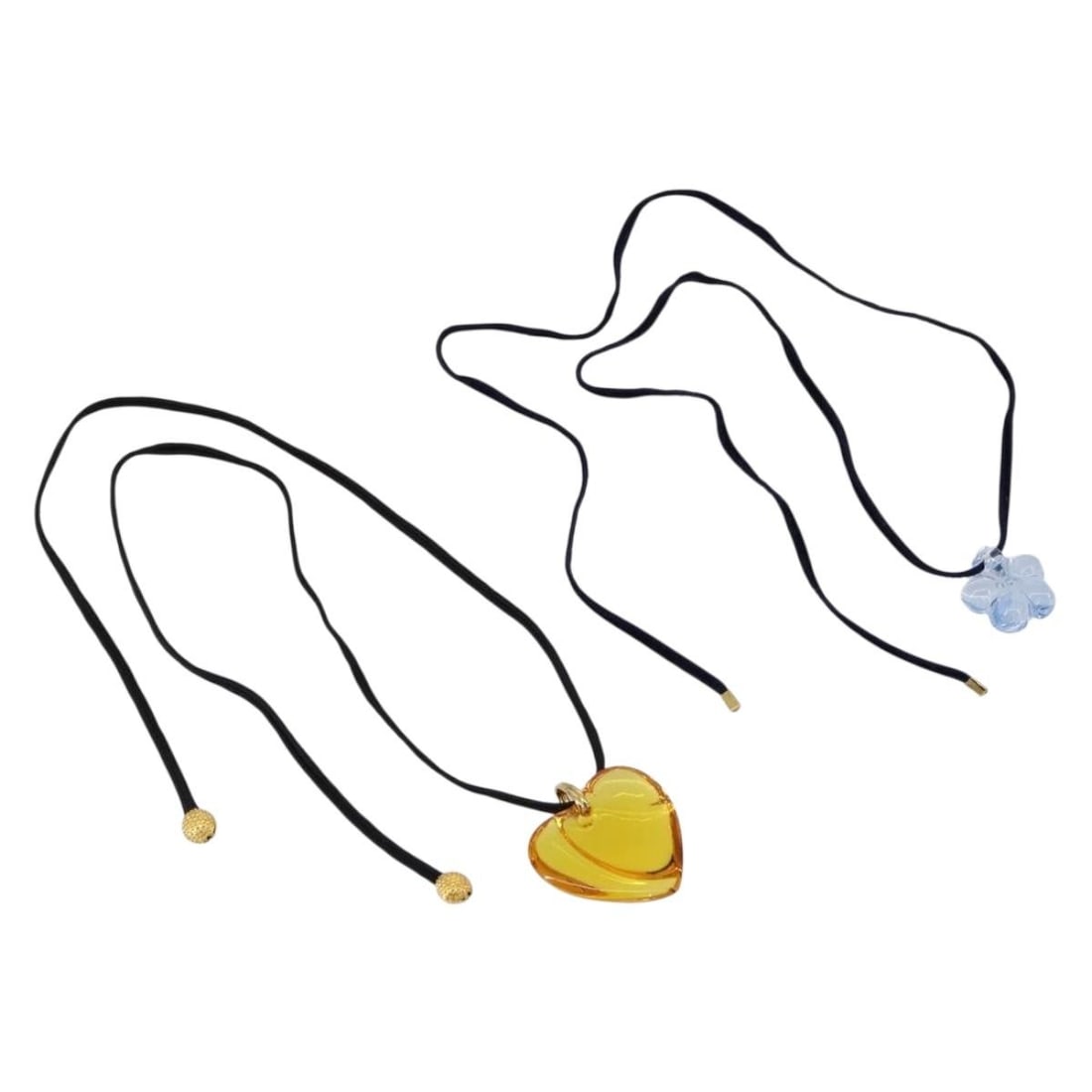 Baccarat 2 Piece Necklace Set Yellow Blue Authentic (1 of 10)