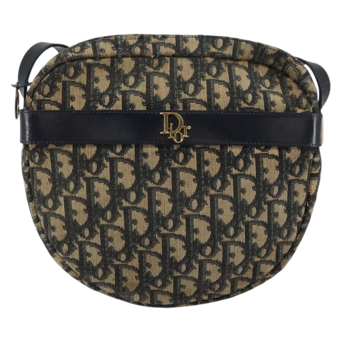 Vintage Navy Canvas Trotter Shoulder Bag by Christian Dior: Vintage Navy Canvas Trotter Shoulder Bag by Christian Dior This Christian Dior Vintage Trotter shoulder bag is crafted from navy canvas and features a classic design for women. The bag shows significa