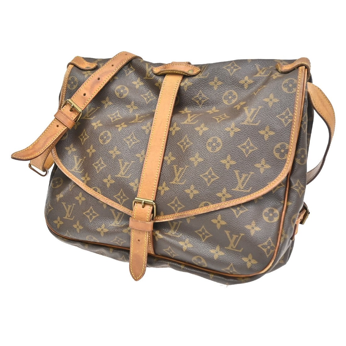 Louis Vuitton Saumur Brown Canvas Handbag 35cm by 26cm by 24cm (1 of 17)
