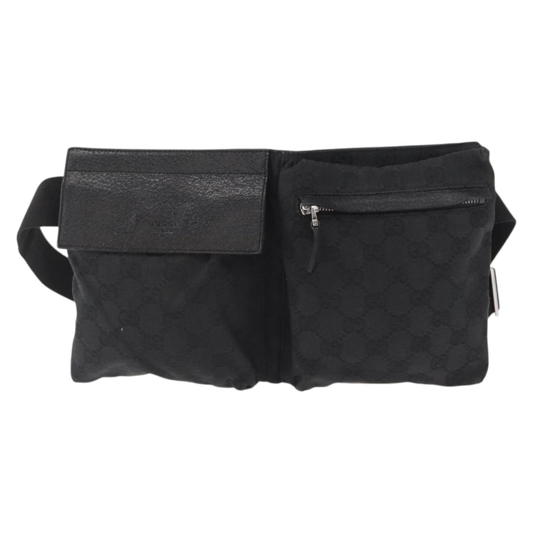 Vintage Gucci Double Belt Canvas and Leather Crossbody Bag (1 of 18)