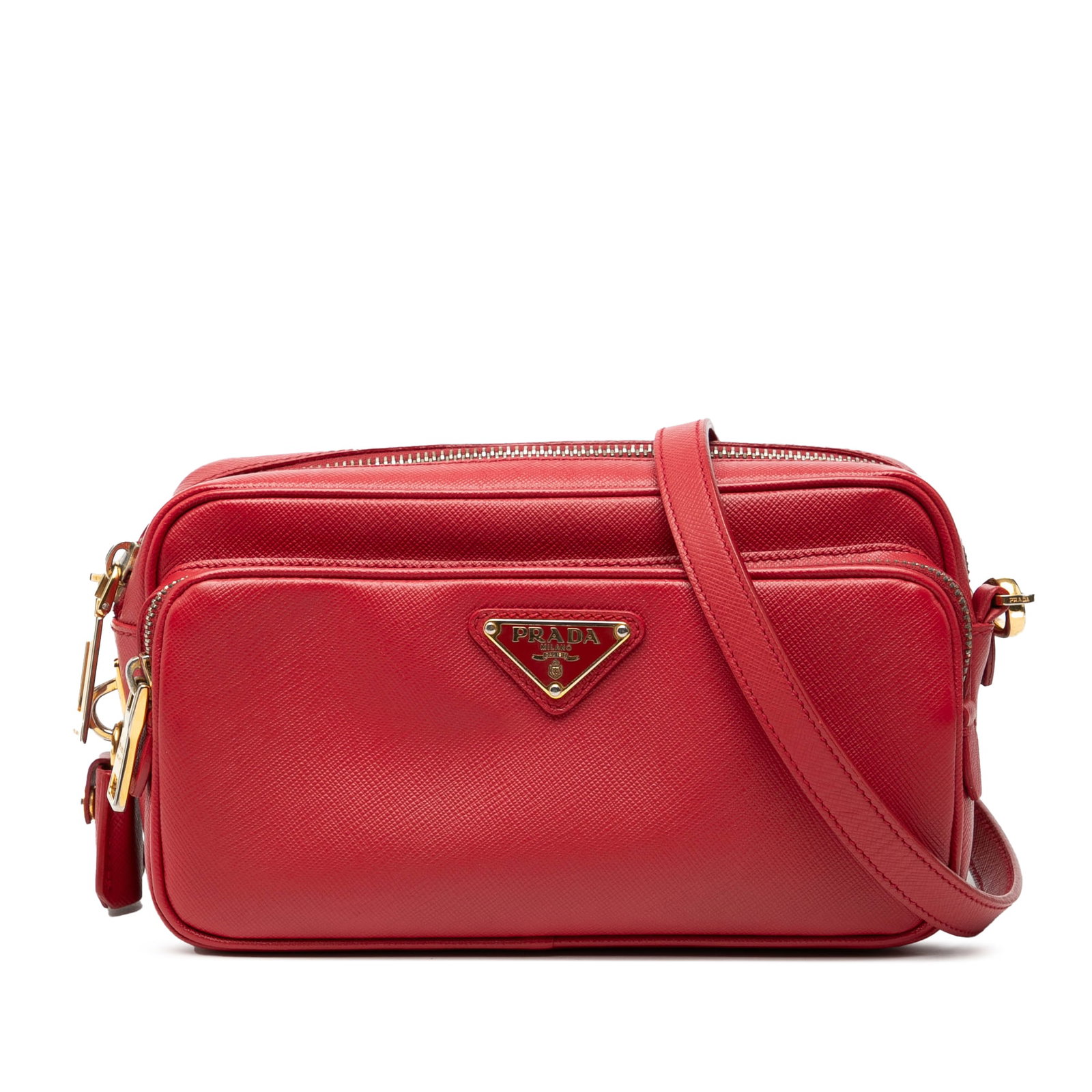 Prada Red Saffiano Leather Crossbody Bag with Detachable Strap (1 of 6)