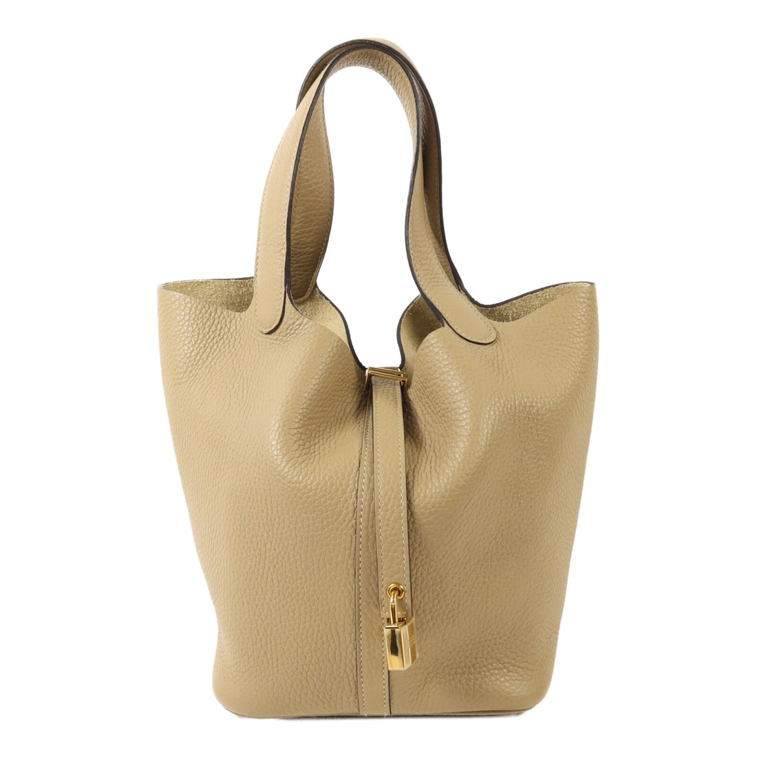 Hermes Picotin MM Trench Clemence Leather Handbag with Gold Hardware (1 of 15)